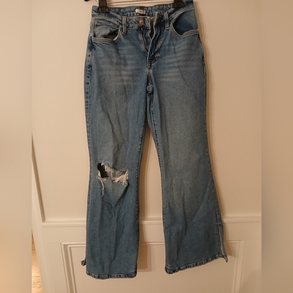 Forever 21 Denim - Vintage Forever 21 Distressed Wide Leg High Waisted Jeans Size:25 Bell Bottoms